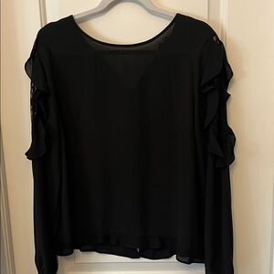 Dalia Black Ruffle Sleeve Blouse